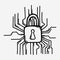 Padlock circuit doodle vector icon. Drawing sketch illustration hand drawn line eps10