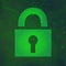 Padlock circuit over green background vector