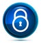 Padlock close icon elegant blue round button illustration