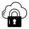 Padlock with cloud denoting vector design of cloud security