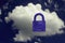 Padlock and Cloud Security Concept