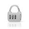 Padlock with combination lock isolated