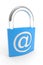 Padlock with E-MAIL symbol. Internet safety