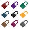 Padlock hacked. The challenge for the Pathfinder to solve the crime.Detective single icon in blake style vector symbol