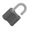 Padlock hacked. The challenge for the Pathfinder to solve the crime.Detective single icon in monochrome style vector