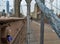 Padlock with hearts in Brooklyn bridge