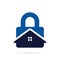 padlock house logo with bold concept