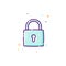 Padlock icon. Thin line flat design icon concept. Protection of personal information. Vector illustration