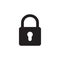 Padlock icon vector illustration black and white