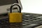 Padlock on laptop