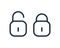 Padlock line icon. Closed and open lock in flat style. Vector icon.