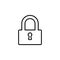 Padlock line icon, vector