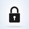 Padlock lock icon vector. Password security symbol. Flat design style