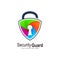 Padlock logo with shield icon, Security design