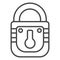 Padlock metal icon, outline style