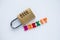 Padlock with number 2020 and word Brexit from wooden letters