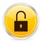 Padlock open yellow circle ico