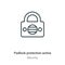 Padlock protection active outline vector icon. Thin line black padlock protection active icon, flat vector simple element