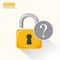 Padlock with Question mark. Forgot Password Concept. Vector Illustration