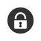 Padlock related glyph vector icon.