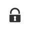 Padlock related glyph vector icon.