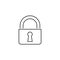 Padlock related line vector icon.