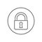 Padlock related line vector icon.