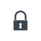 Padlock related vector glyph icon.