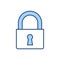 Padlock related vector icon