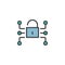 Padlock secure connection filled outline icon