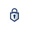 Padlock in shield and castle shape logo icon symbol of safety guard secure and protection