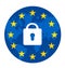 Padlock symbol european regulation concept