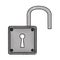 Padlock unlock isolated icon