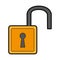 Padlock unlock isolated icon