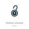 Padlock unlocked icon vector. Trendy flat padlock unlocked icon from security collection isolated on white background. Vector