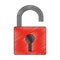 Padlock unlocked isolated scribble