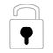 Padlock unlocked symbol black and white