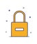 Padlock vector icon locked in a modern style