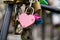 Padlocks on the well in the center of Zilina city.