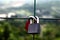 Padlocks on a wire fence as a symbol of promise between people