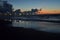 Padre Island beach lighted pier Corpus Christi, Texas