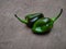 Padron Chilli peppers on a wooden table