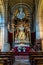 Padron, Spain - Jun 28, 2023: Interior of Church of Santiago Apo