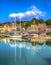 Padstow harbour Cornwall England UK with boats in brilliant colourful HDR