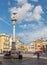 Padua - Piazza dei Signori square and st. Mark column with the church of San Clemente in the background.