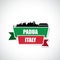 Padua skyline - Italy - ribbon banner - vector illustration