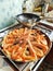 Paella, preparation step of spanish traditional dish, Spanish food