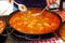 Paella preparation - street market stand near Barcelona Cathedral square