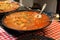 Paella preparation - street market stand near Barcelona Cathedral square