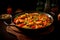 Paella Valenciana - Traditional Spanish rice dish with saffron, chicken, rabbit, and vegetables